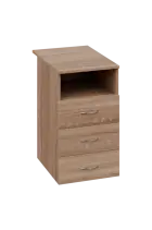 CKC 2 - 74 kontejner přístavný, 3-zásuvkový/nika, deska 25 mm, centrální zámek, dub bardolino